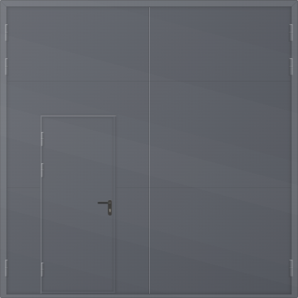 ВПМ EI-60 Ворота противопожарные металлические каркасные 3500х3500мм с калиткой